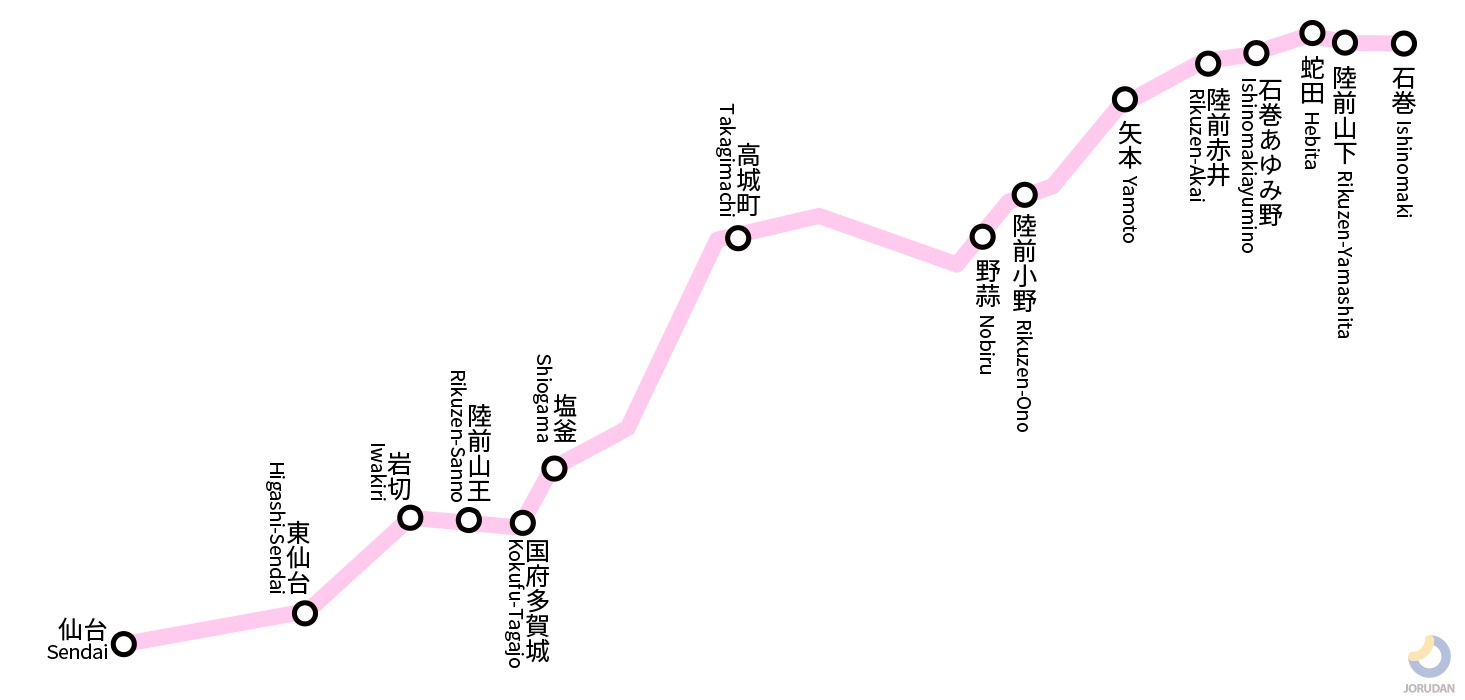 仙石東北ラインの路線図