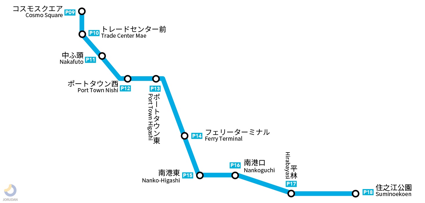 大阪メトロニュートラムの路線図