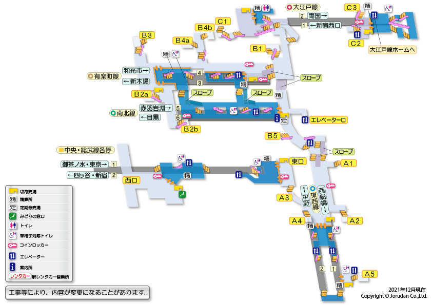飯田橋駅の構内図