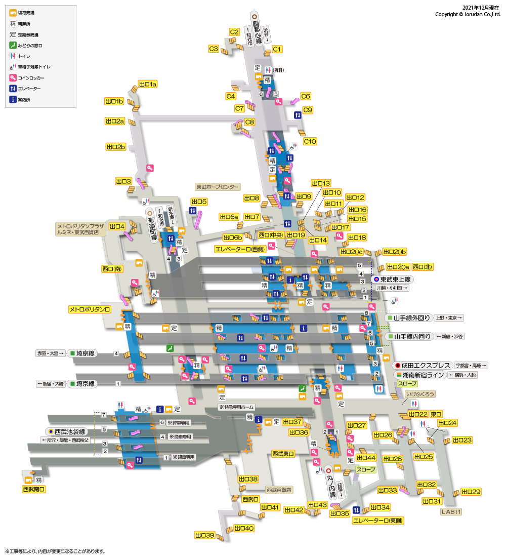 池袋駅の構内図