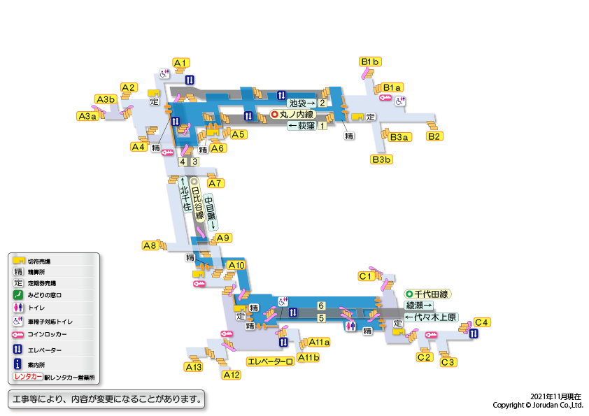 霞ヶ関（東京）駅の構内図