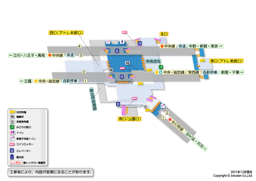 吉祥寺駅の構内図