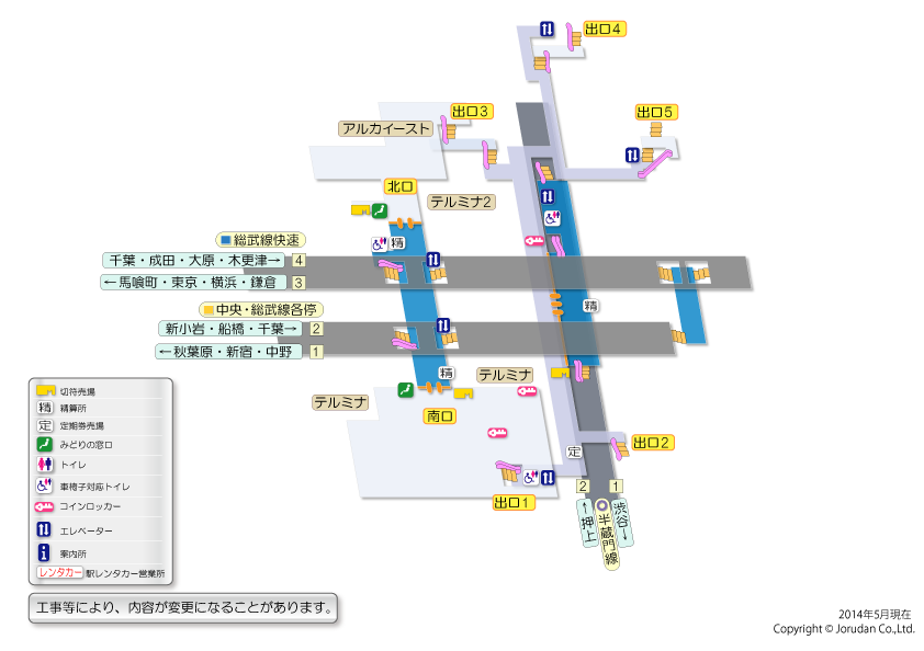 錦糸町駅の構内図