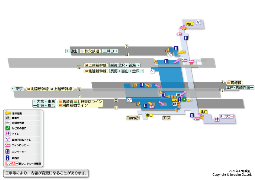 熊谷駅の構内図