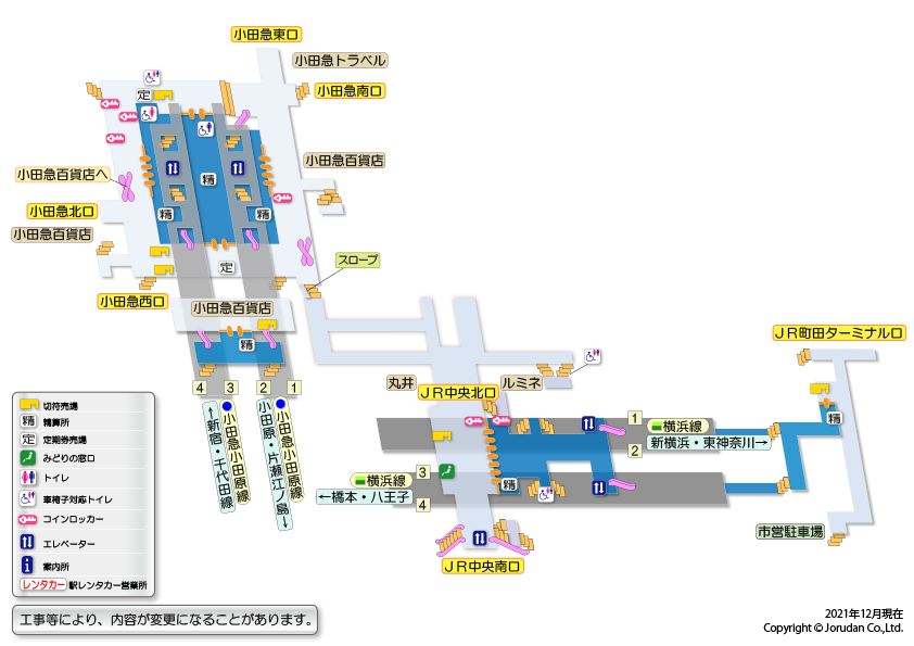 町田駅の構内図