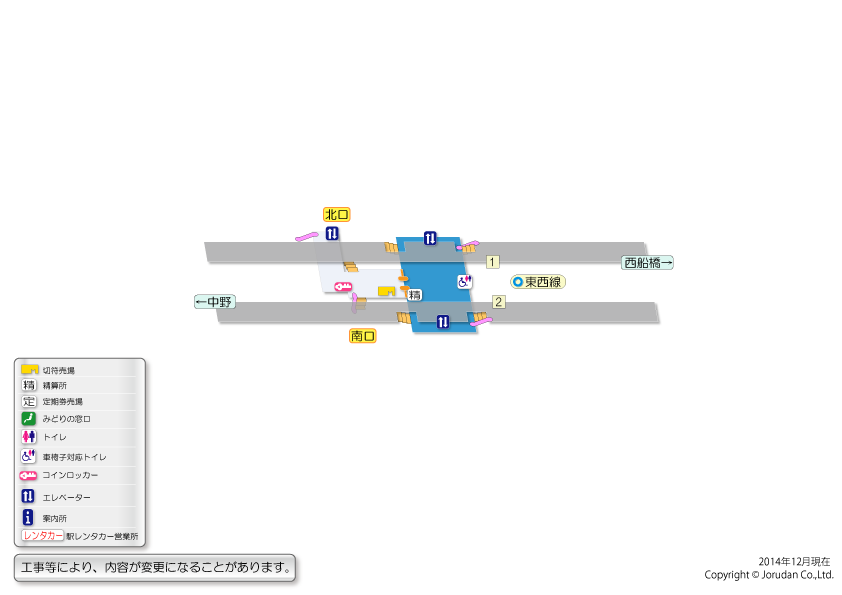 南行徳駅の構内図