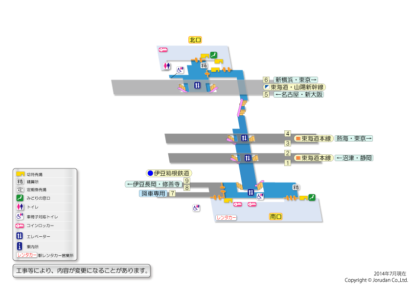 三島駅の構内図