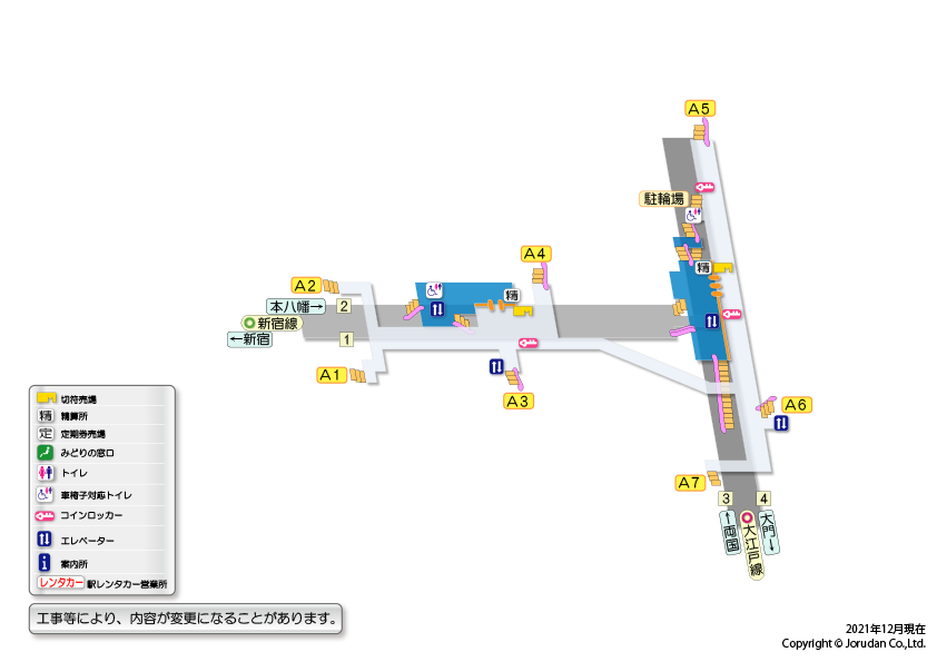 森下（東京）駅の構内図