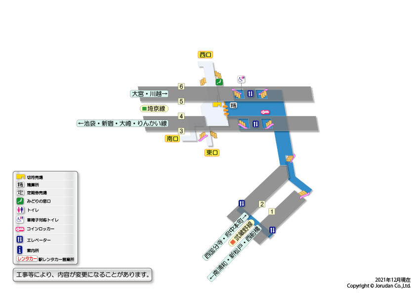 武蔵浦和駅の構内図