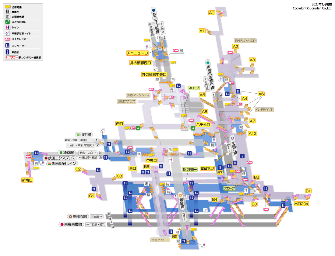 渋谷駅の構内図