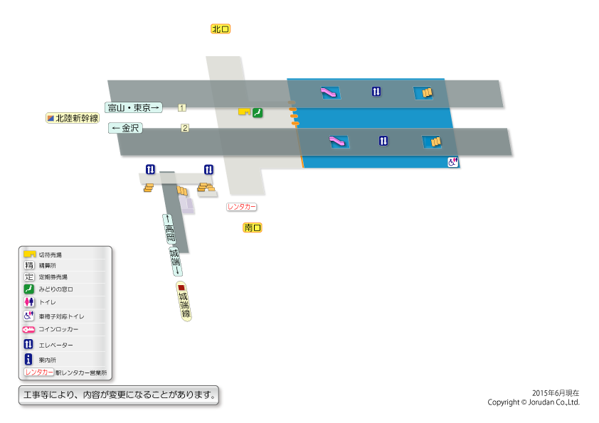 新高岡駅の構内図