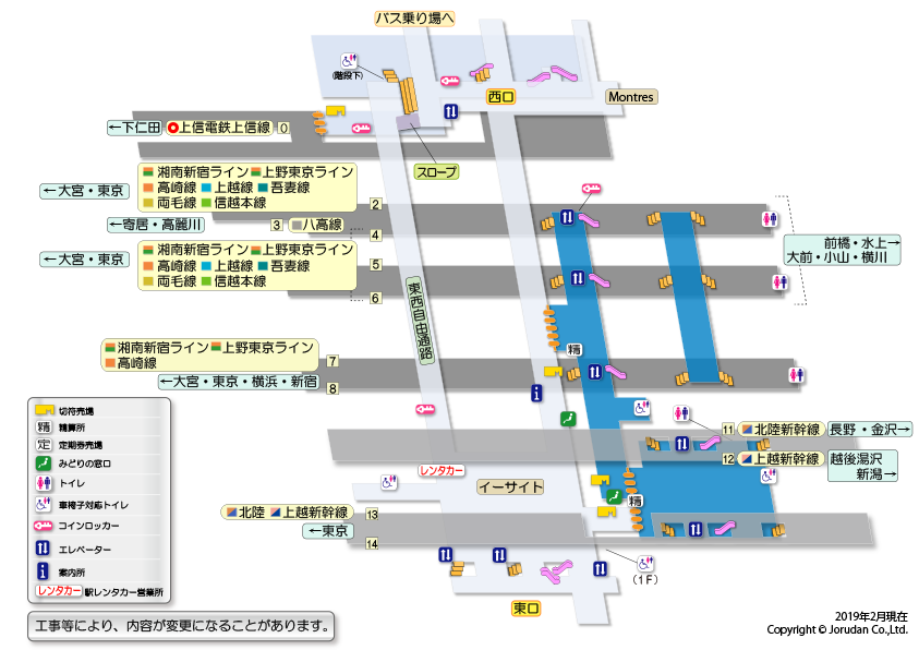 高崎駅の構内図