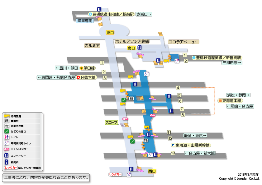 豊橋駅の構内図