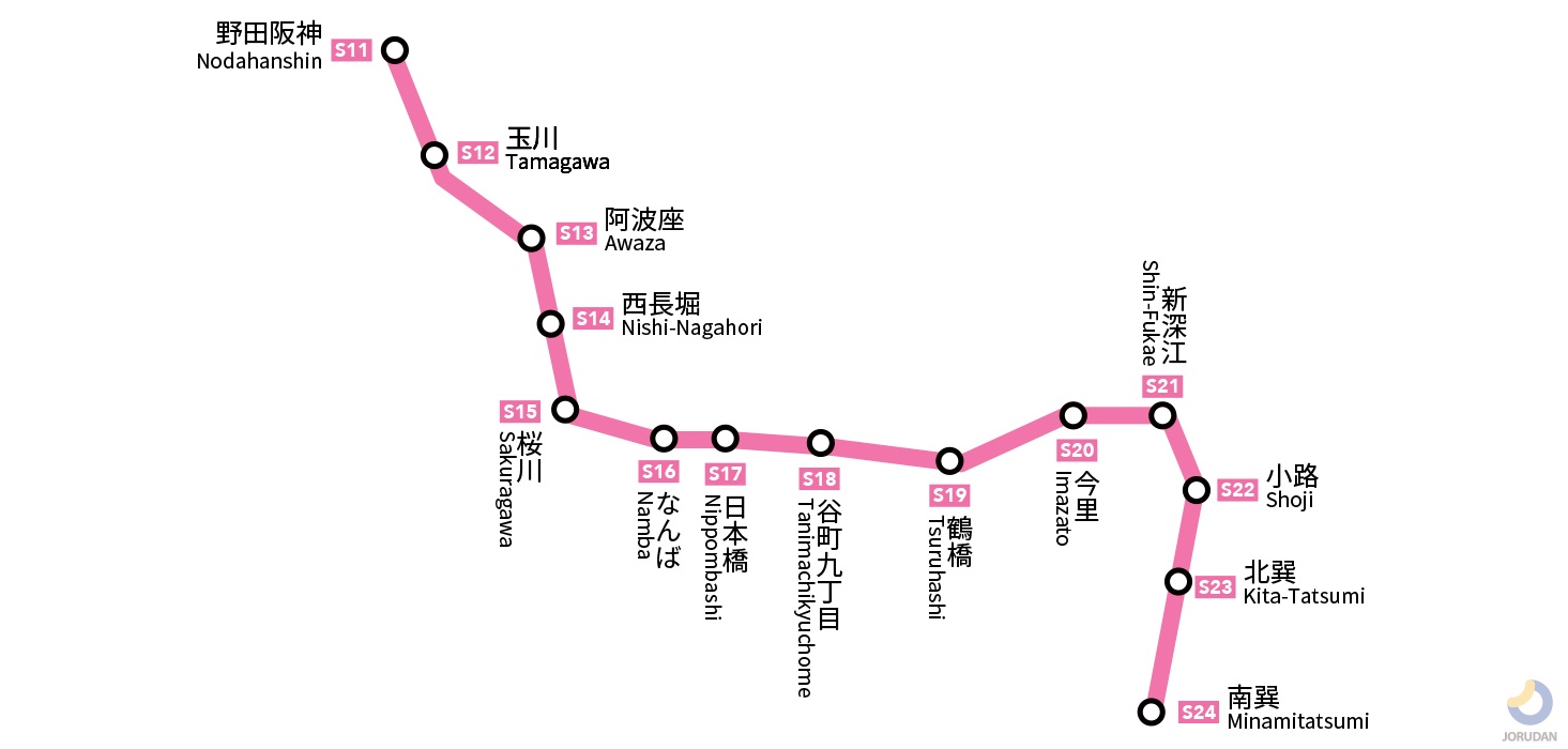 大阪メトロ千日前線 路線図 ジョルダン