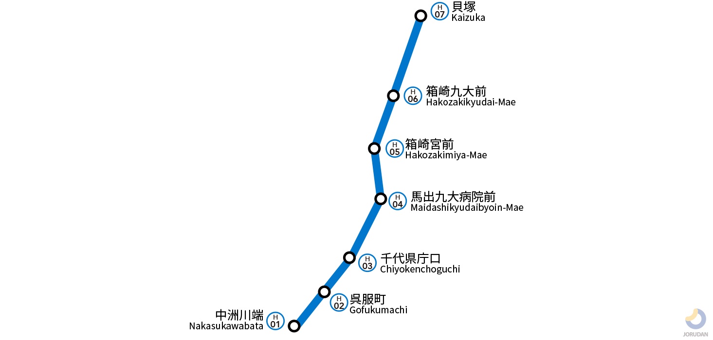 福岡地下鉄箱崎線 路線図 ジョルダン